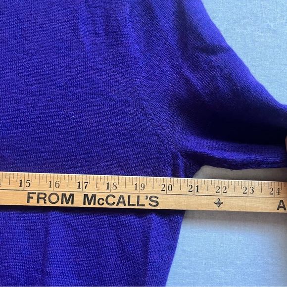 Cynthia Rowley 100% Merino Wool Purple Women's Sweater Cardigan Sz L - Picture 6 of 6